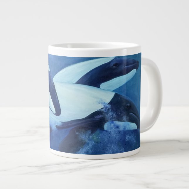Caneca De Café Grande Commersons Dolphins (Frente Esquerda)