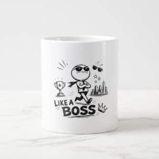 Caneca De Café Grande Como um Chefe Desenho Engraçado Confiança Atitude