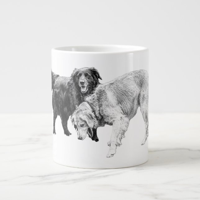 Caneca De Café Grande Companheiros no outono (Frente)