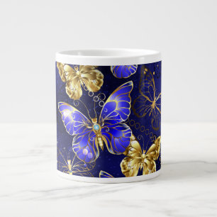 Caneca De Café Grande Composição com Borboletas Safira