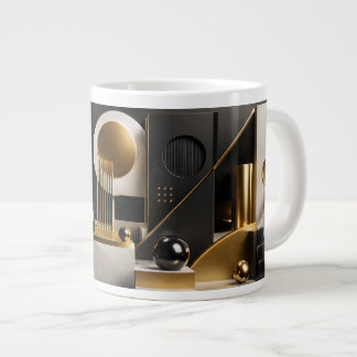 Caneca De Café Grande Composição Moderna Luxuosa: Presente Dourado e Pre