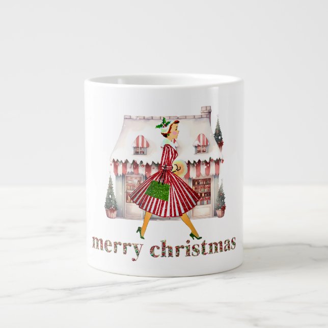 Caneca De Café Grande comprada de dama de Natal de 1950 (Frente)