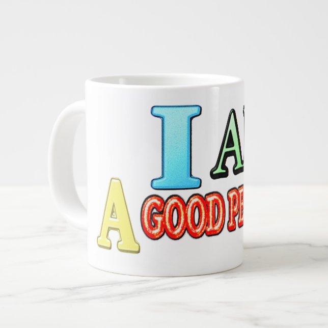 Caneca De Café Grande Comprar "BOA PESSOA" Design de Expressão (Frente Esquerda)