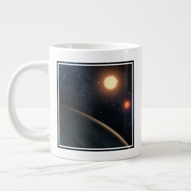 Caneca De Café Grande Conceito do artista Ilustrando Kepler-16b. (Esquerda)