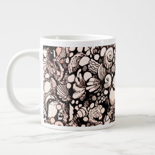 Caneca De Café Grande conchas e seixos, mug de porcelana