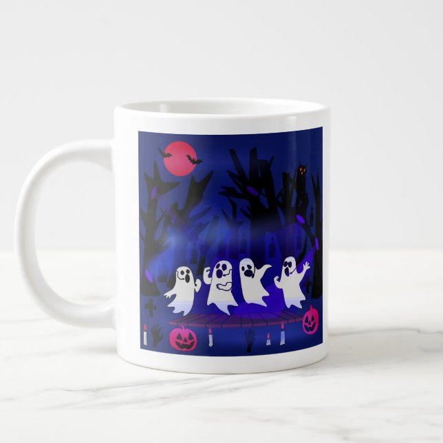 Caneca De Café Grande Concurso de Canto Fantasma em Floresta Assombrada  (Esquerda)