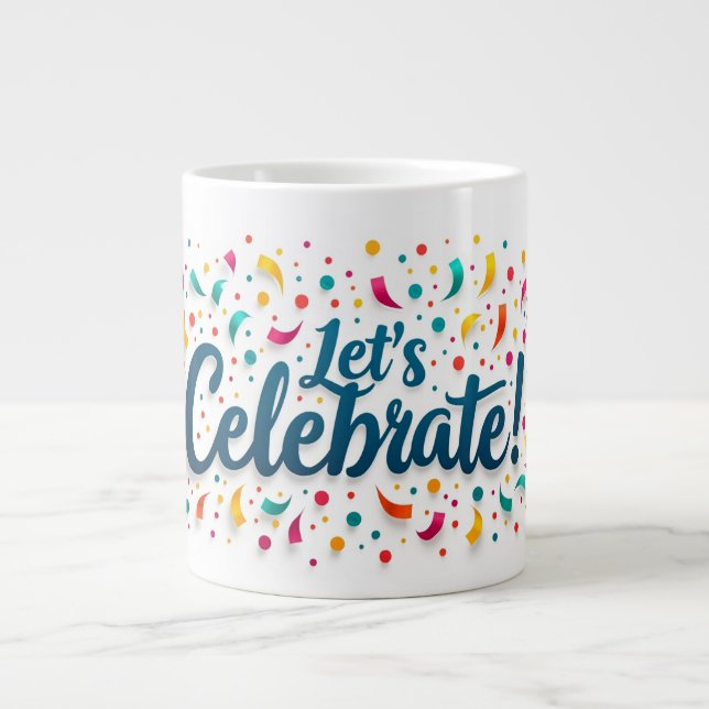 Caneca De Café Grande Confetti Explosion (Frente)