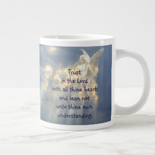 Caneca De Café Grande Confie na Citação Inspiradora do Senhor Anjo