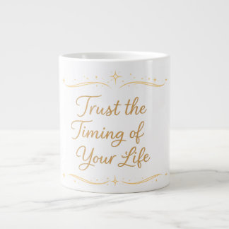 Caneca De Café Grande Confie no Tempo da Sua Vida – Citação
