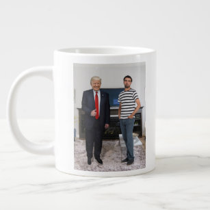 Caneca De Café Grande Conheceu o Presidente Donald Trump  Adicione Sua F