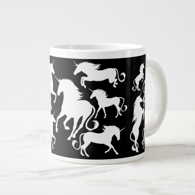 Caneca De Café Grande conjunto de unicórnios (Frente Esquerda)