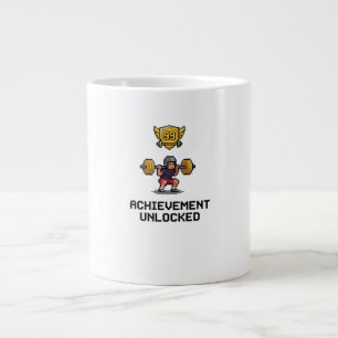 Caneca De Café Grande Conquista Desbloqueada Nível 99 Motivação Academia