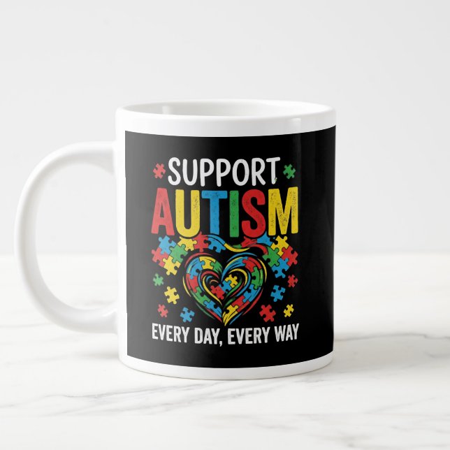 Caneca De Café Grande Conscientização do autismo (Esquerda)