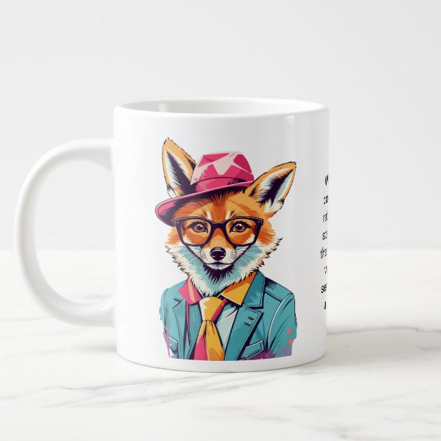 Caneca De Café Grande Conselho Engraçado De Uma Raposa (Esquerda)