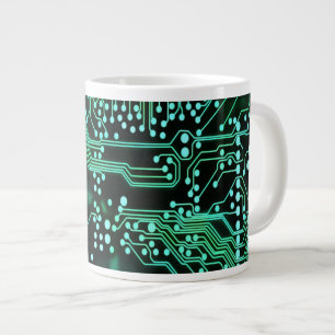 Caneca De Café Grande Conselho Neon Green Circuit
