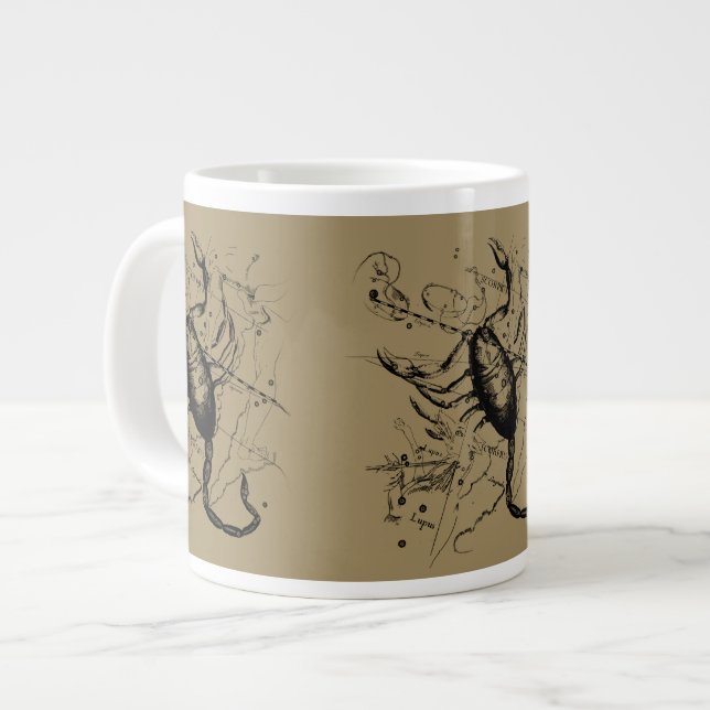 Caneca De Café Grande Constelação Scorpio Hevelius 1690 (Frente Esquerda)