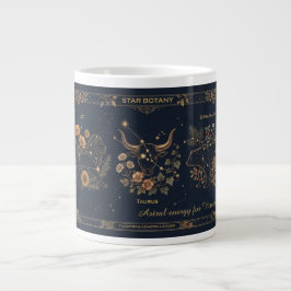 Caneca De Café Grande Constelações Vintage: Botânica Estelar Dourado e A