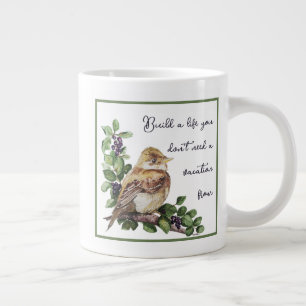 Caneca De Café Grande Construa uma Vida sem Necessidade de Férias Citaçã