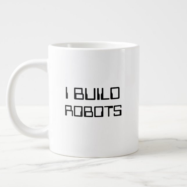 Caneca De Café Grande Construí Robôs Mug (Esquerda)