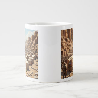 Caneca De Café Grande Construindo as Pirâmides