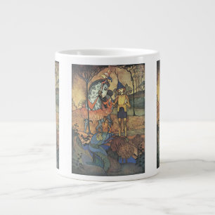 Caneca De Café Grande Conto de Fadas Vintage, Um Cavaleiro Corajoso e Dr