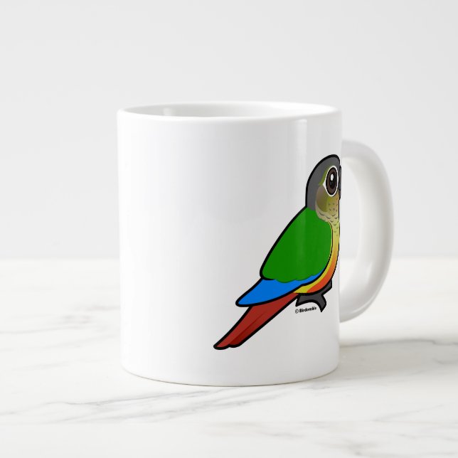 Caneca De Café Grande Conure Birdorable Yellow-Sided (Frente Esquerda)
