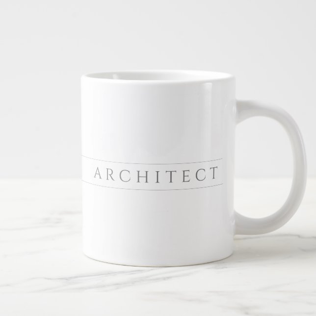 Caneca De Café Grande Copo Grande Branco / Cinza ARQUITETO (Direita)