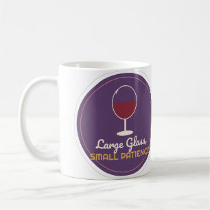 Caneca De Café Grande Copo Pequena Paciência Vinho Tinto