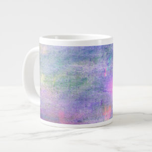 Caneca De Café Grande cor de água azul ininterrupta, cor de fundo rosa 