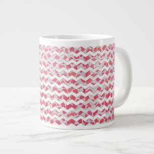 Caneca De Café Grande Cor-de-rosa e branco-dalmáticos