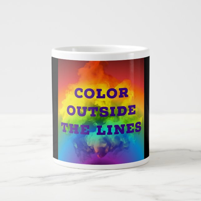 Caneca De Café Grande Cor Fora das Linhas (Frente)