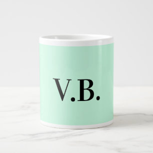 Caneca De Café Grande Cor simples sólida adicionar texto nome monograma