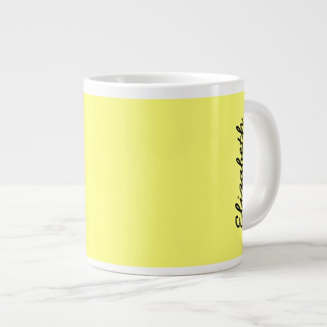 Caneca De Café Grande Cor Sólida Amarela Canária (Frente Esquerda)