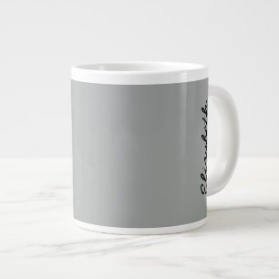 Caneca De Café Grande Cor Sólida Da Cinza Heather Personalize-A