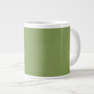 Caneca De Café Grande Cor Sólida de Fundo Verde do Moss Personalize iss