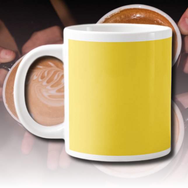 Caneca De Café Grande Cor Sólido Amarelo Sol | Elegante Clássico (Criador carregado)
