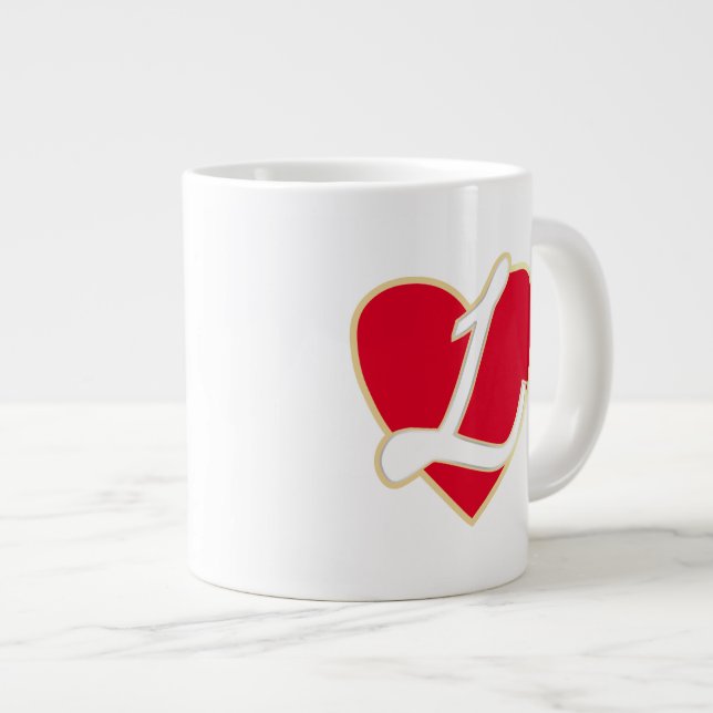 Caneca De Café Grande Coração amoroso (Frente Esquerda)