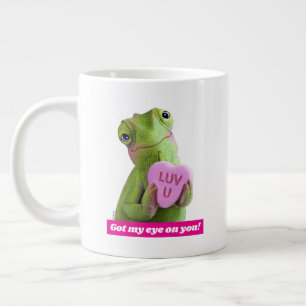 Caneca De Café Grande Coração Camaleão (Te Amo)