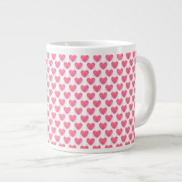 Caneca De Café Grande Coração Cor-de-Rosa Bonita, Namorados Lama