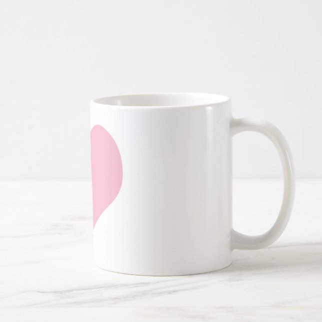 Caneca De Café Grande Coração de Amor Rosa (Direita)