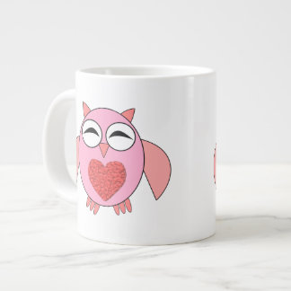 Caneca De Café Grande Coração de Coração de Amor Rosa Mug