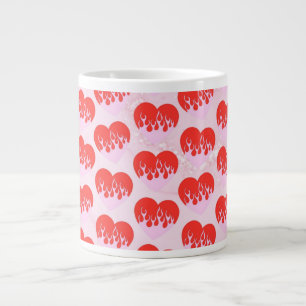 Caneca De Café Grande Coração de Fogo