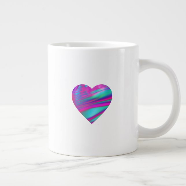 Caneca De Café Grande Coração Gráfico (Direita)