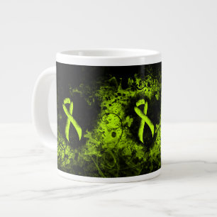 Caneca De Café Grande Coração Grunge da Fita de Sensibilização do Ve