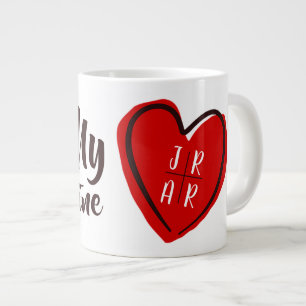 Caneca De Café Grande Coração Vermelho Seja Meu Namorado Par de Brancos