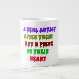 Caneca De Café Grande Corações Artistas E Arte E Alma