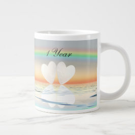 Caneca De Café Grande Corações de Papel de Aniversário de 1rua