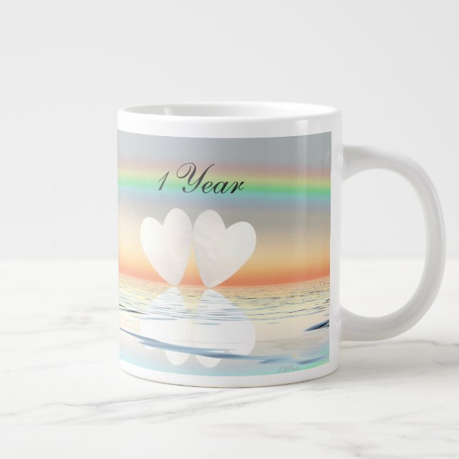 Caneca De Café Grande Corações de Papel de Aniversário de 1rua (Direita)