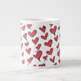 Caneca De Café Grande Corações Desenhados à Mão
