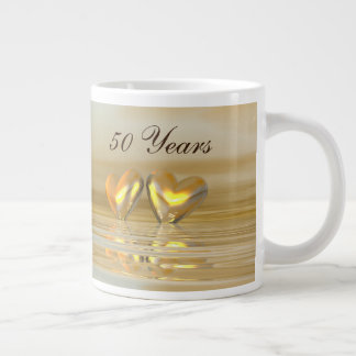 Caneca De Café Grande Corações do ouro
